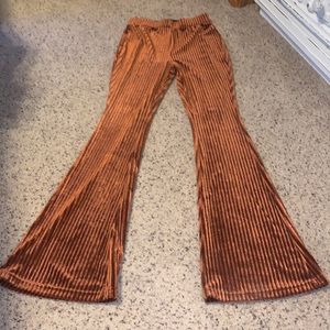 Copper Velvet Flare Leggings